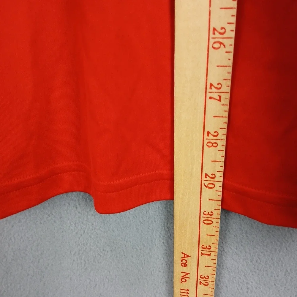 Adidas Climalite T‎ Shirt Mens XL Red Logo Regular Fit Ribbed Crew Neck Athletic